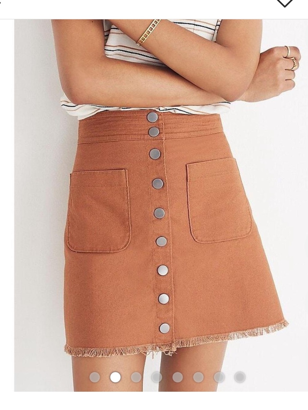 Madewell Snap-Button High Waist Mini Skirt Sz 12